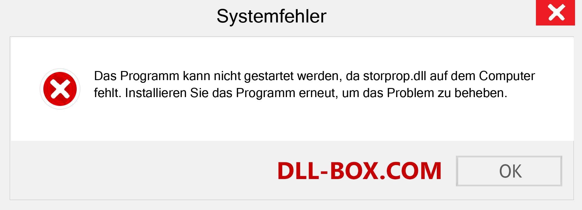 storprop.dll-Datei fehlt?. Download für Windows 7, 8, 10 - Fix storprop dll Missing Error unter Windows, Fotos, Bildern